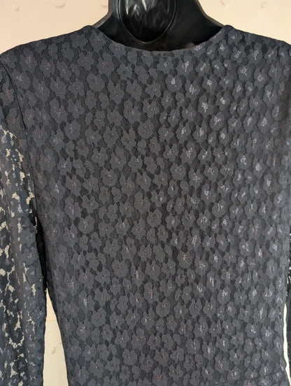 The White Company Navy Lace Fit & Flare Dress UK10