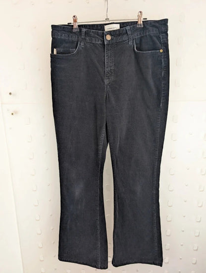 Fabienne Chapot Eva Black Corduroy Flare Trousers W29 L29