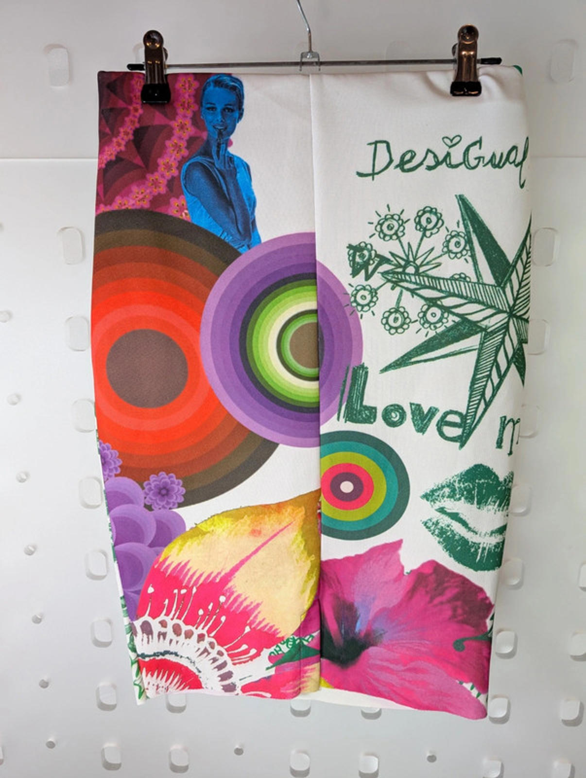 Desigual Stretch Graphic Pencil Skirt Size S