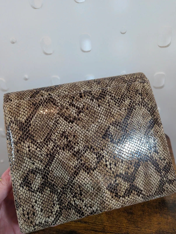 Timothy Hitsman Snakeskin Effect Patent Shoulder Bag Made in Spain