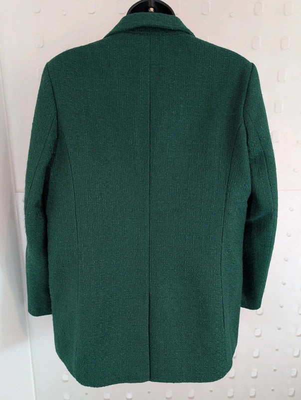 Next Emerald Green Oversized Gold Button Blazer Jacket UK14