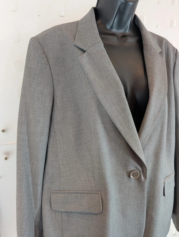 Jaeger Grey Tailored Boxy Jacket UK18