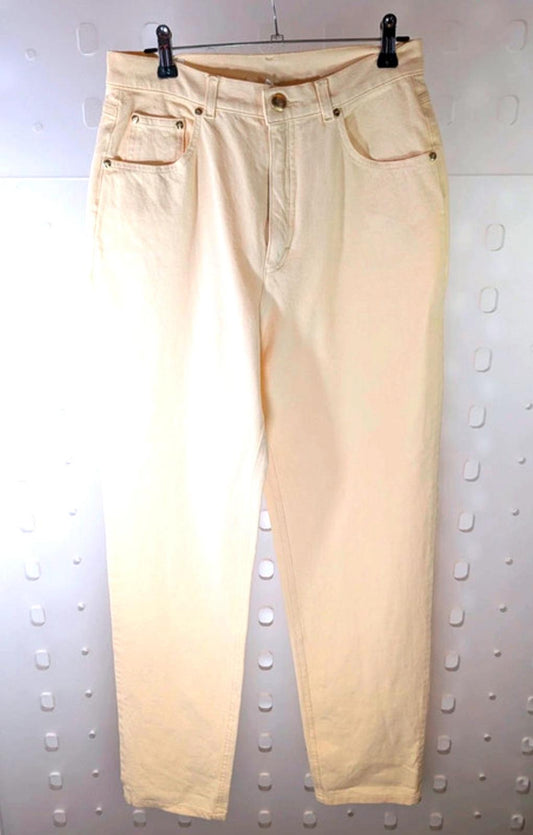 Escada Sport Pastel Yellow High-Rise Jeans Made in Italy – UK 8–10