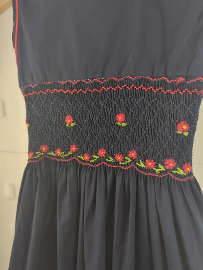 Girls age 4 Navy cotton occasion dress