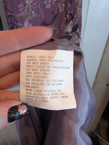 Cameron Blake by Mon Cheri Purple Silk Fairycore Dress UK8