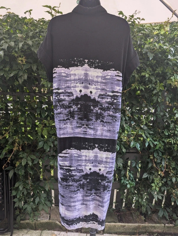 Nu Denmark Ombre Midi Shirt Dress Black Lilac UK8/10
