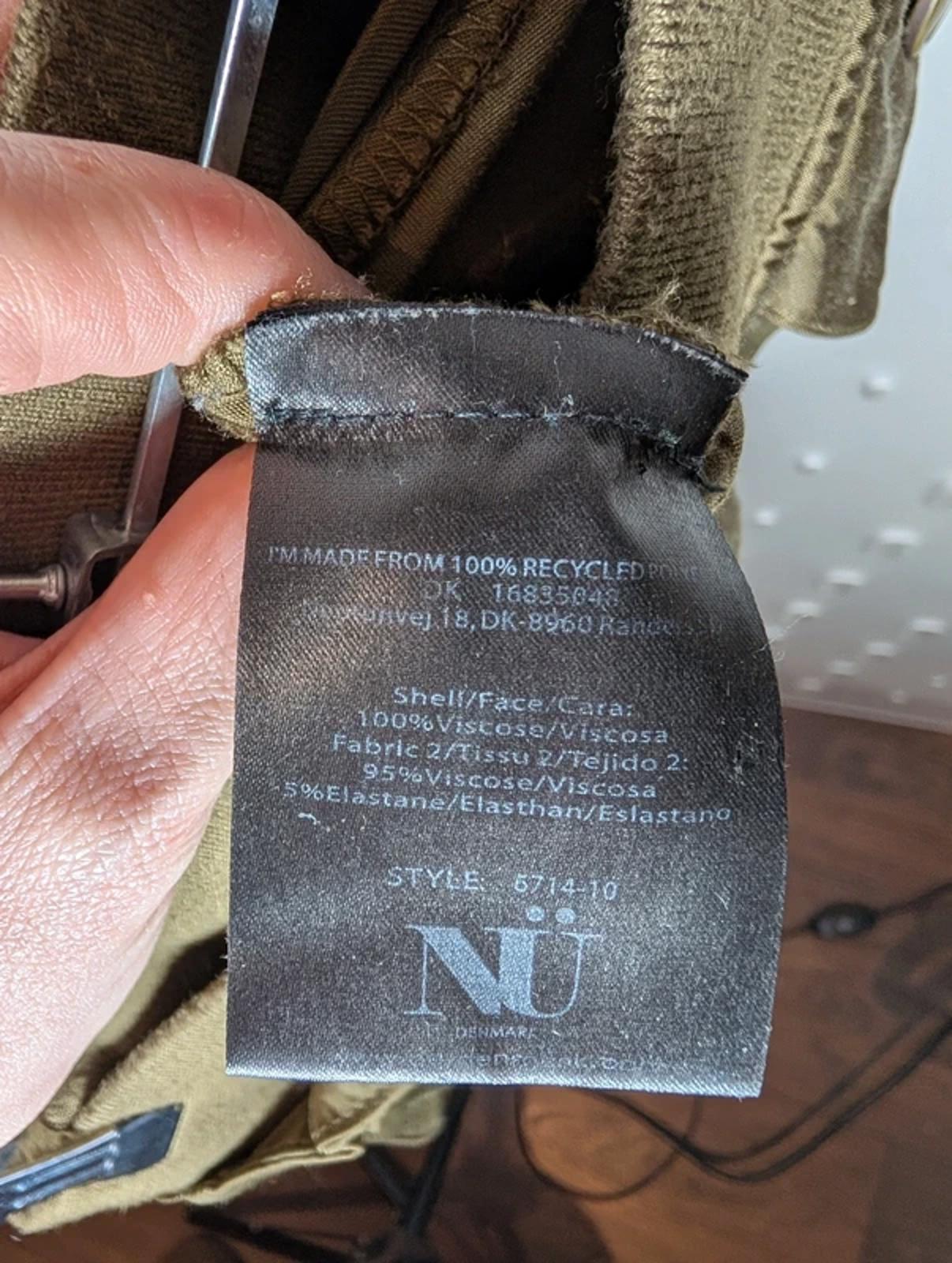 Nu Denmark Khaki Satin Cargo Joggers UK S