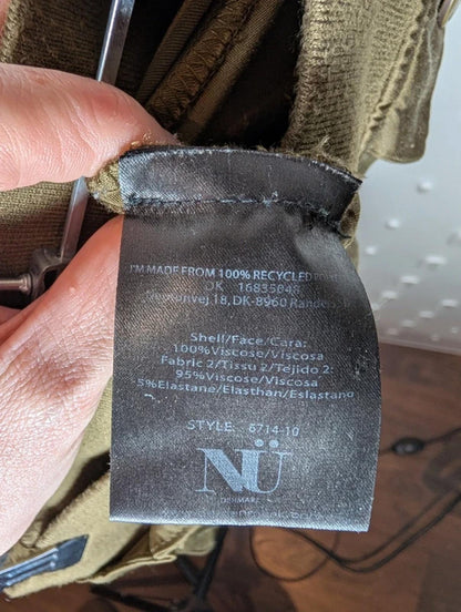 Nu Denmark Khaki Satin Cargo Joggers UK S