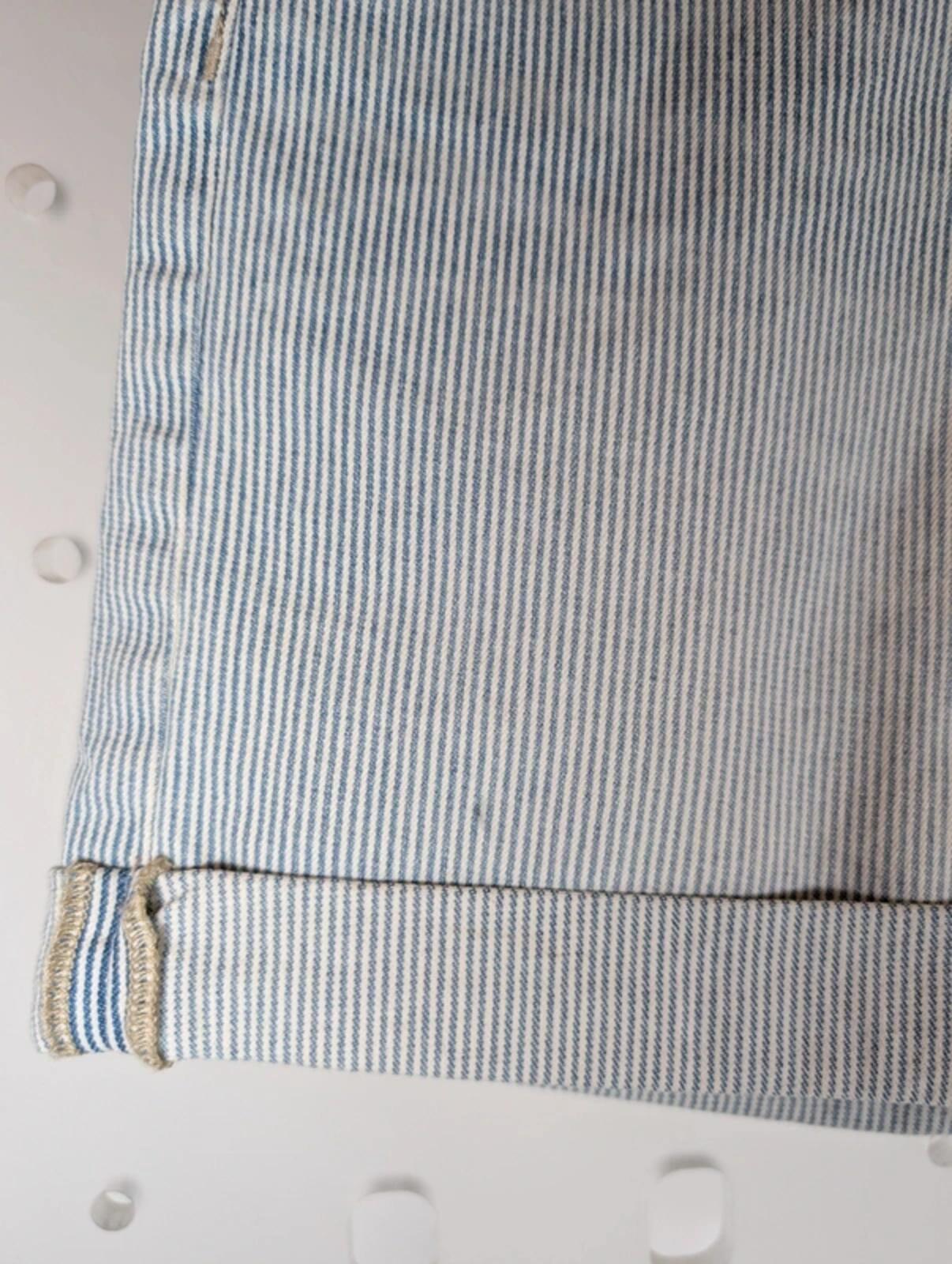 Mantaray Blue White Pinstripe Denim Shorts UK12