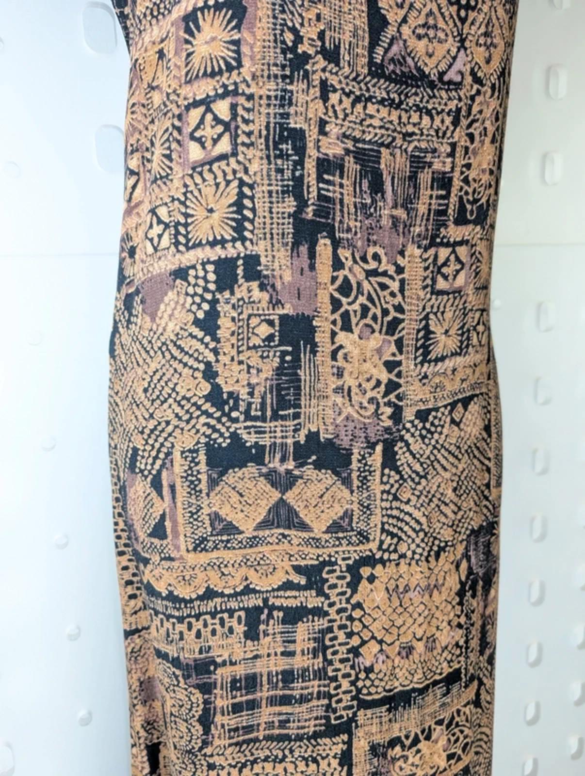 Instinct Vintage 90s Block Print Maxi Dress | Viscose | S