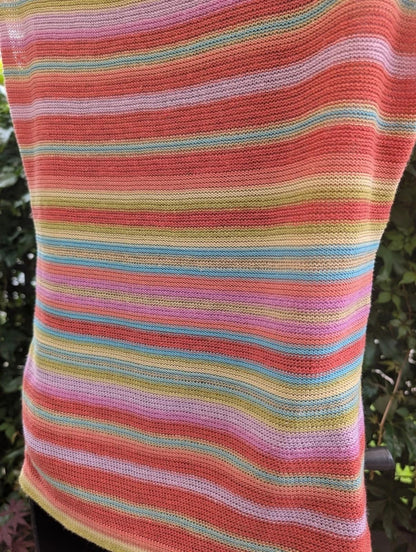 Lauren Ralph Lauren Linen Silk Blend Striped Top Medium