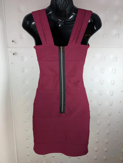 Parisian Bandage Bodycon Dress Burgundy UK10