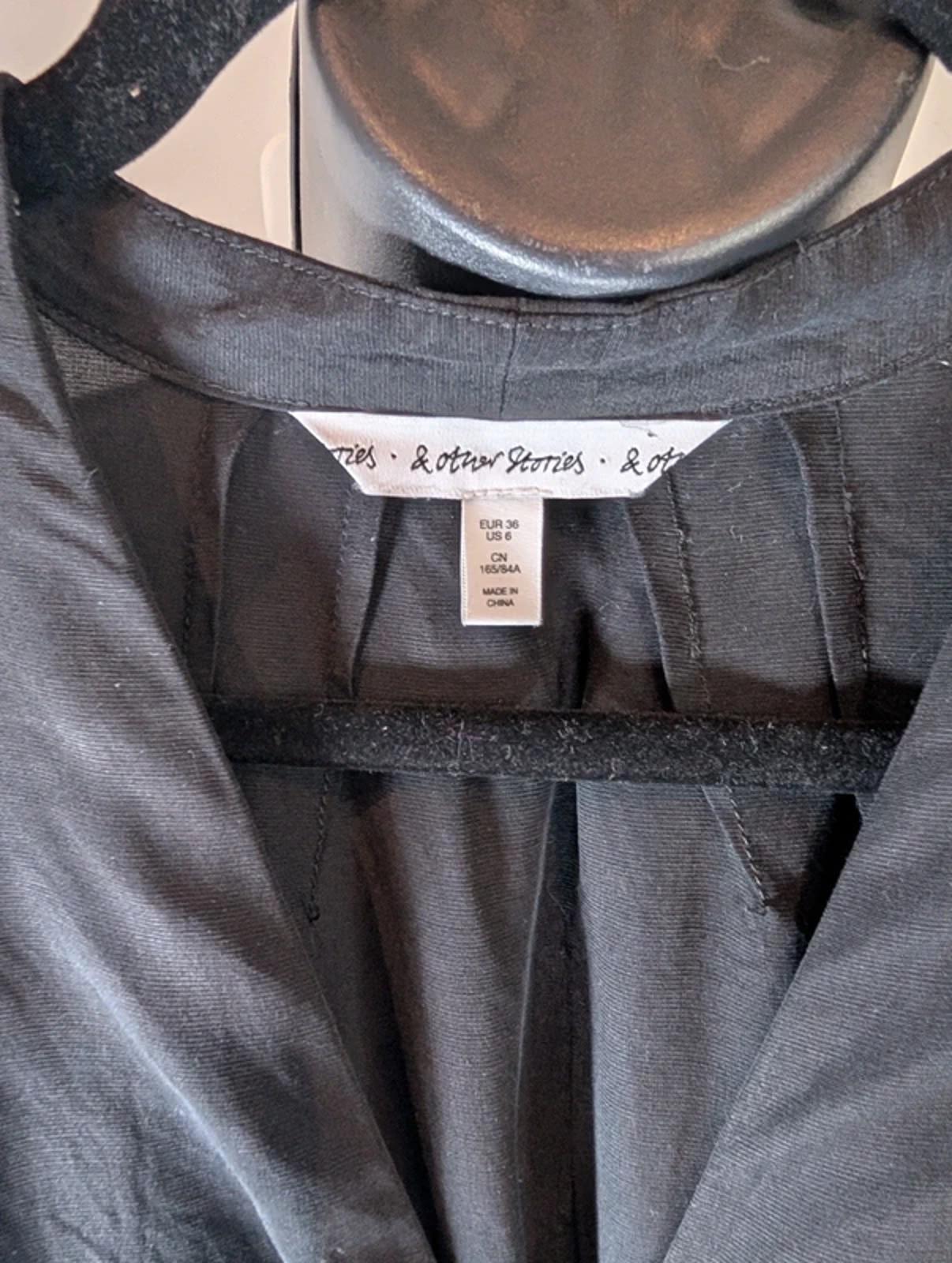 & Other Stories Black Viscose Mini Dress EU36 UK8