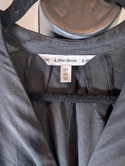 & Other Stories Black Viscose Mini Dress EU36 UK8