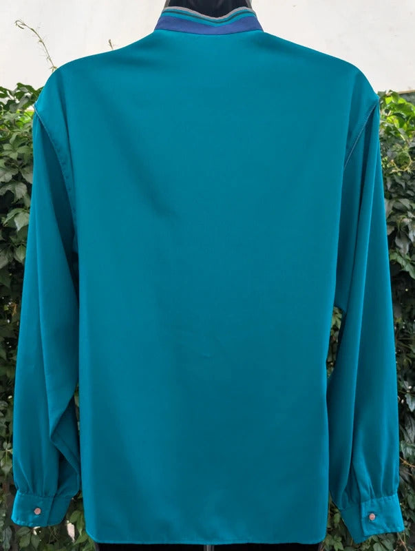 Vintage 1980s Luca Cecconi Made in Italy Abstract Blouse UK10