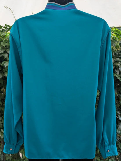 Vintage 1980s Luca Cecconi Made in Italy Abstract Blouse UK10