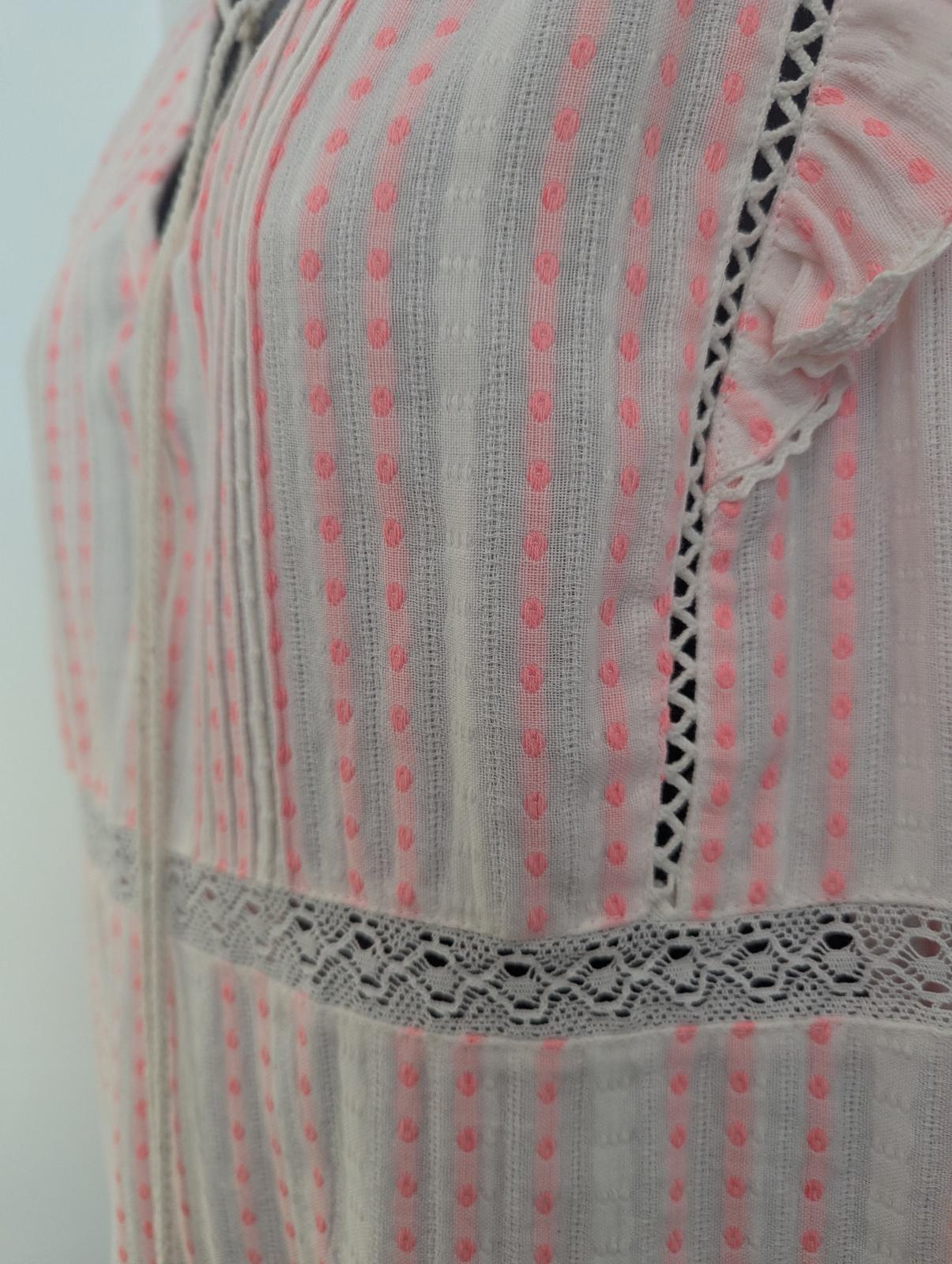 Nooki Anya Boho Style Pink Striped Blouse size M