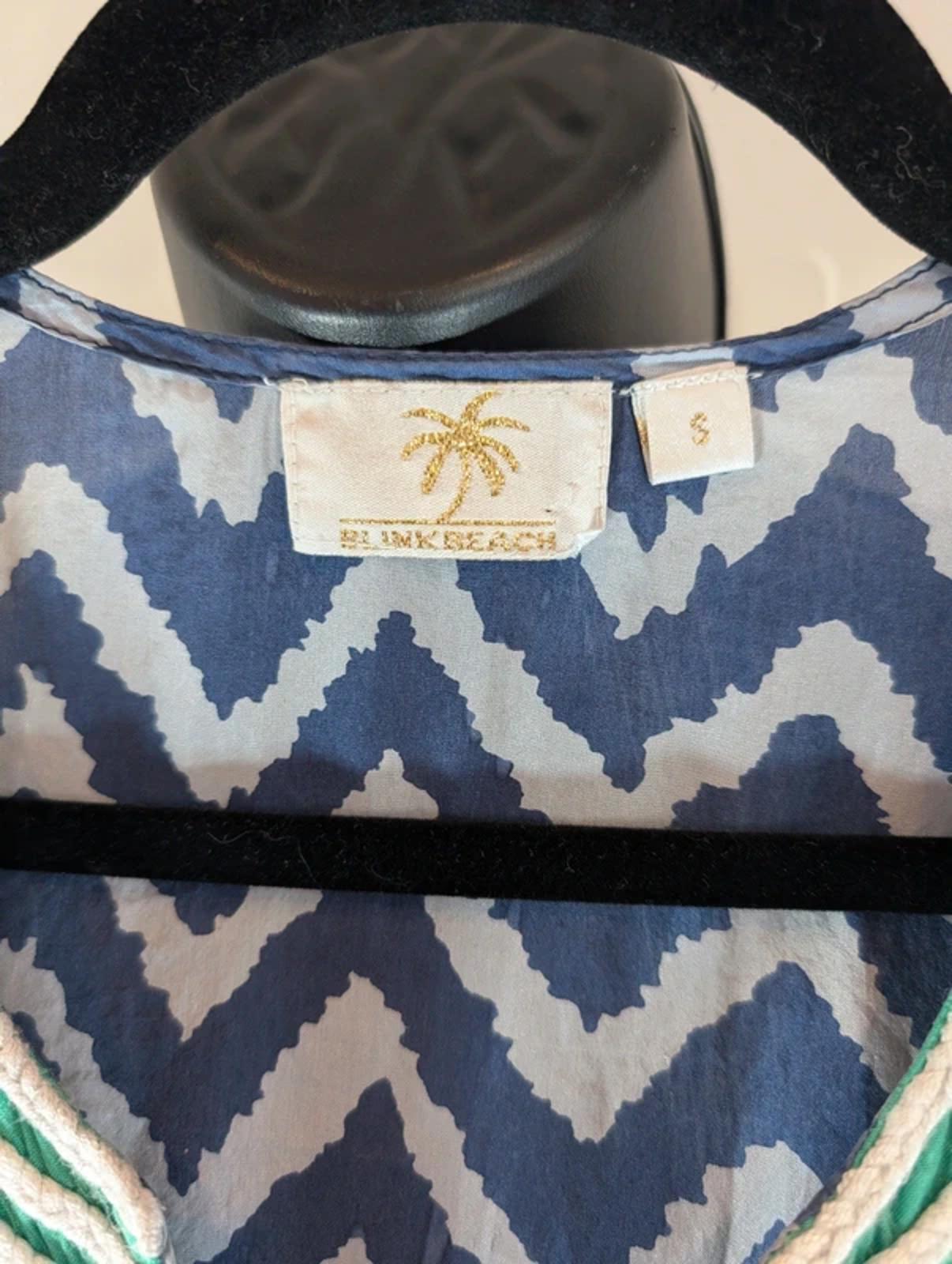 Blink Beach Silk Kaftan Made in India Rope Trim Side Slits UK10