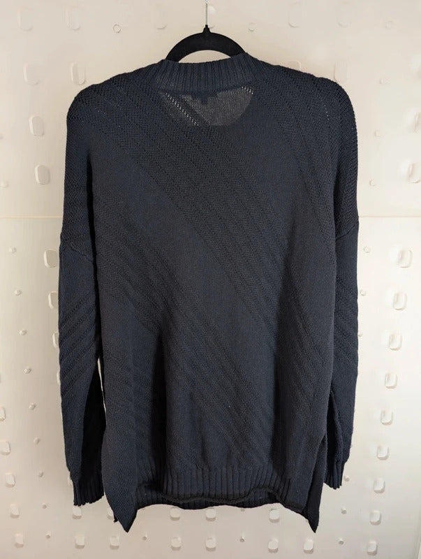 Jigsaw Navy Wool Cotton Oversized Jumper Small