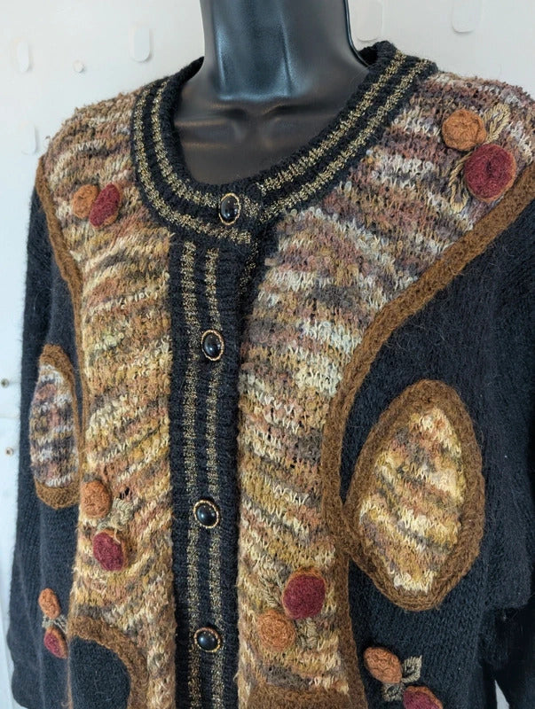 Vintage 1980s Basic One Collection Mohair Lurex Cardigan M/L
