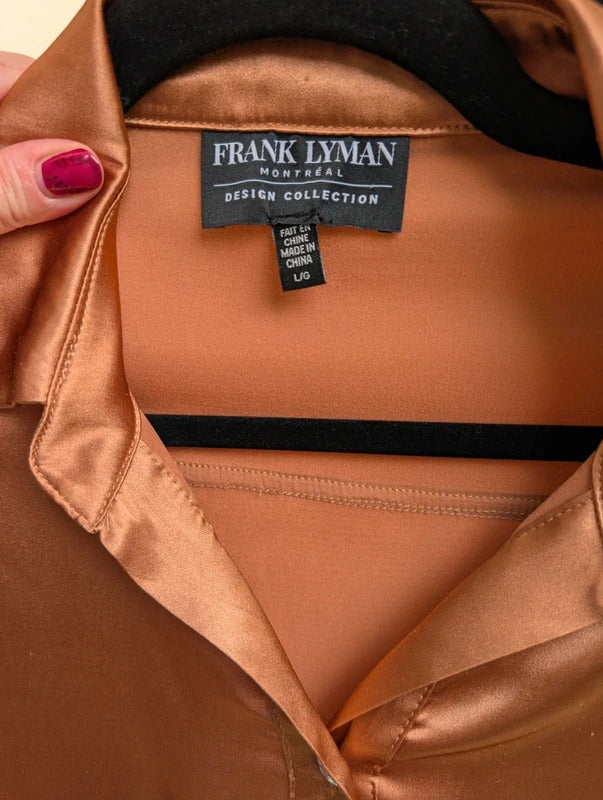 Frank Lyman Montreal Sequin Pocket Blouse Bronze Large