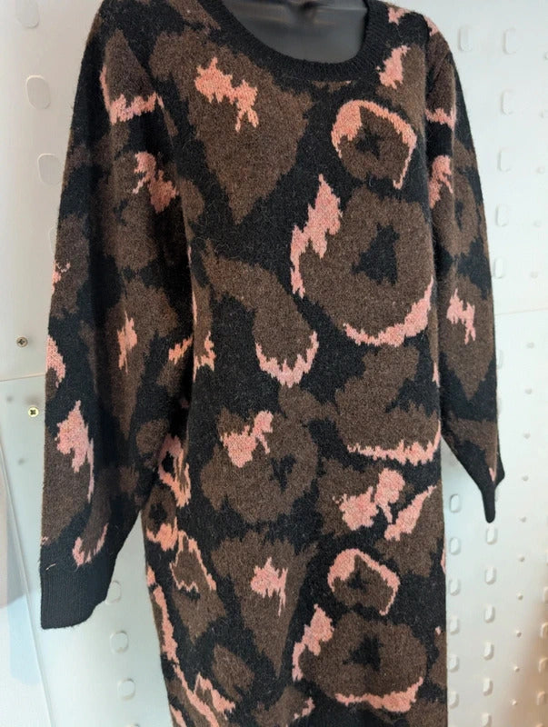 Nooki London Cindy Animal Print Dress Size L nwt RRP £135