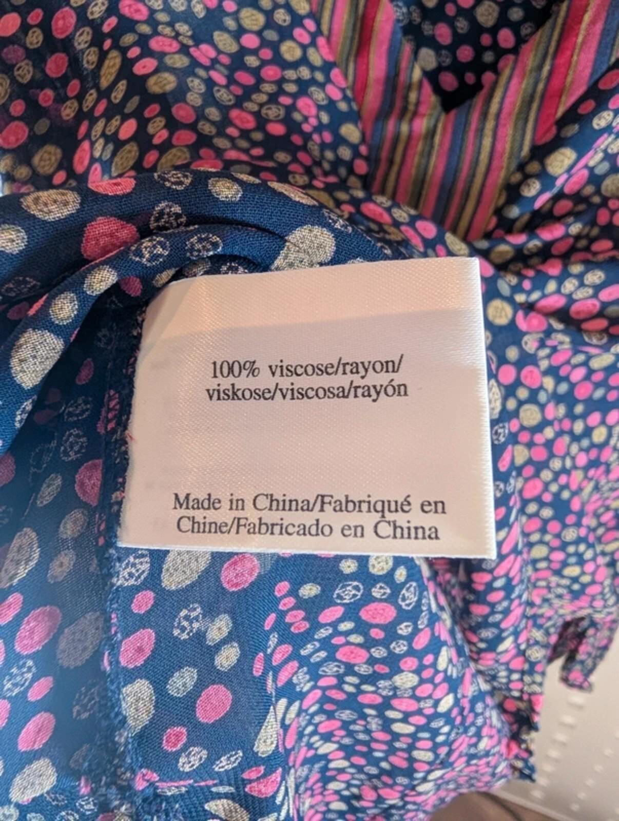 Laura Ashley Tie Blouse UK10 Pink Khaki Print
