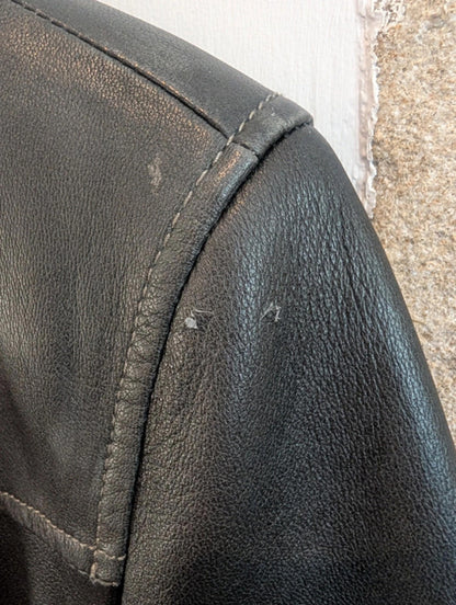 Arma Women Genuine Leather Blazer Jacket – Black (UK 10)