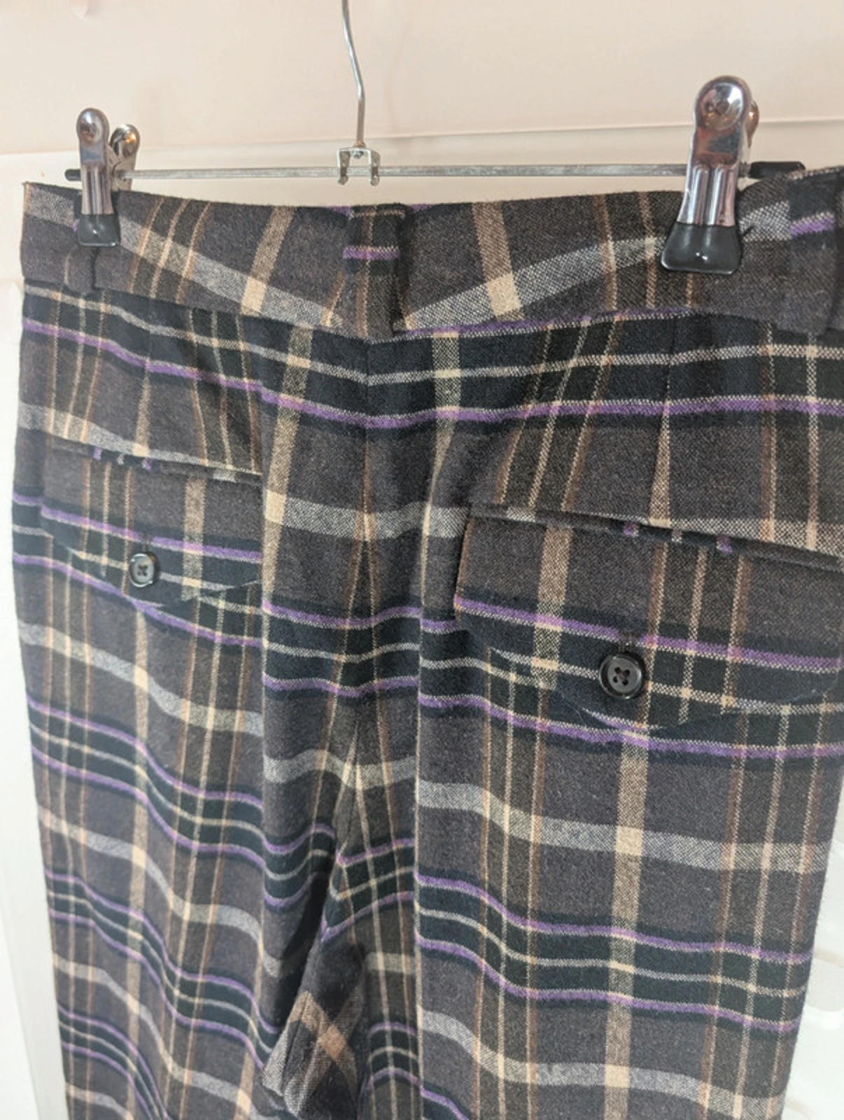 Massimo Dutti wool-blend plaid trousers XS