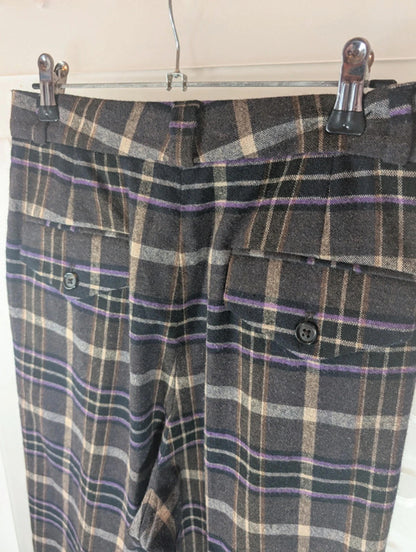 Massimo Dutti wool-blend plaid trousers XS