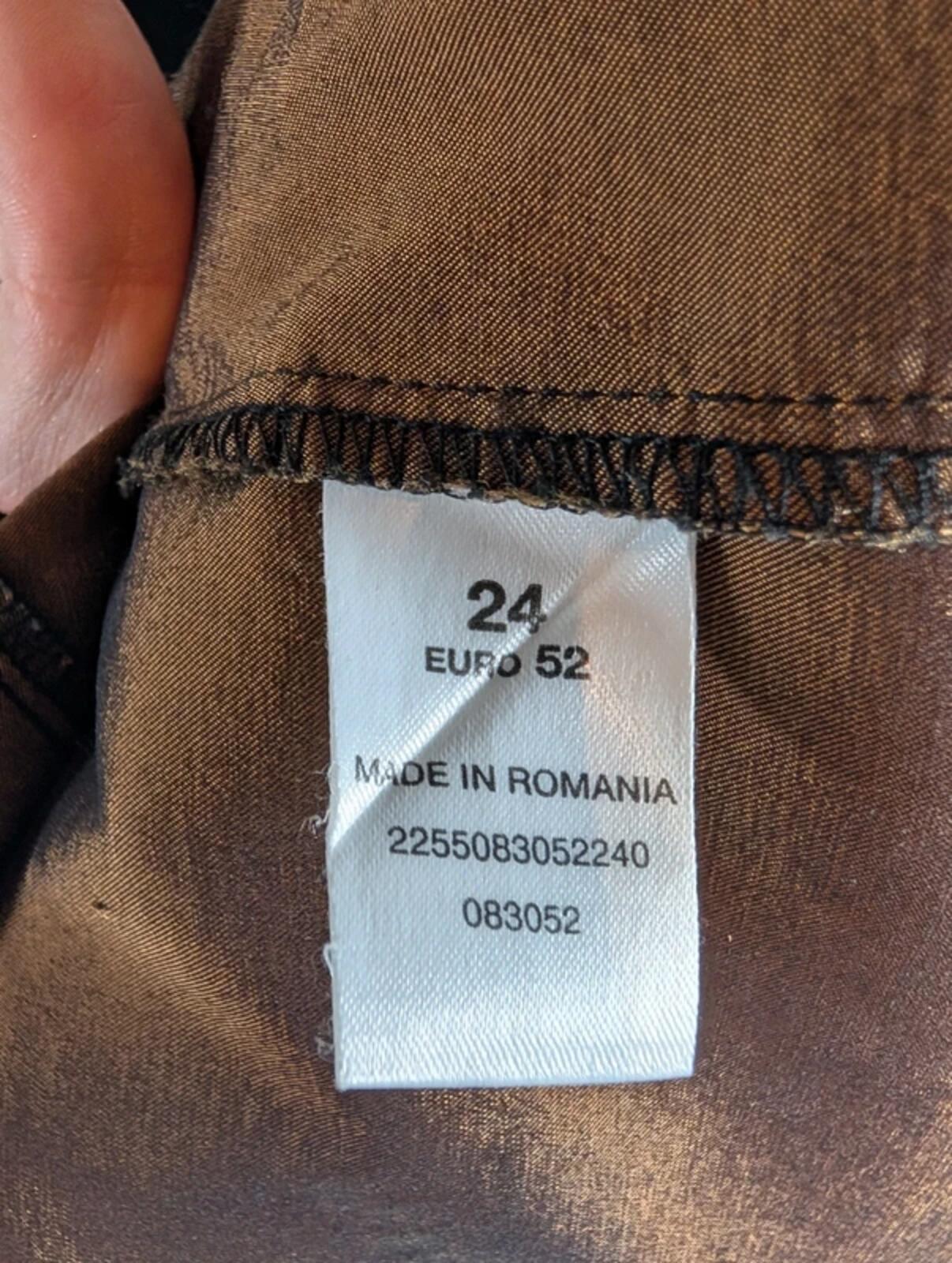 Vintage Essence Brown Two Tone Taffeta Shirt UK24