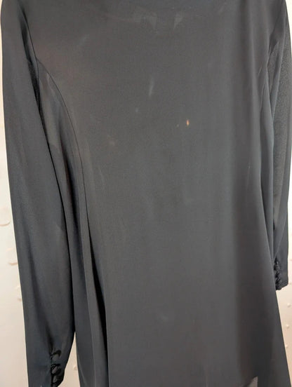 Vintage 90s Next Originals Sheer Black Longline Shirt UK8