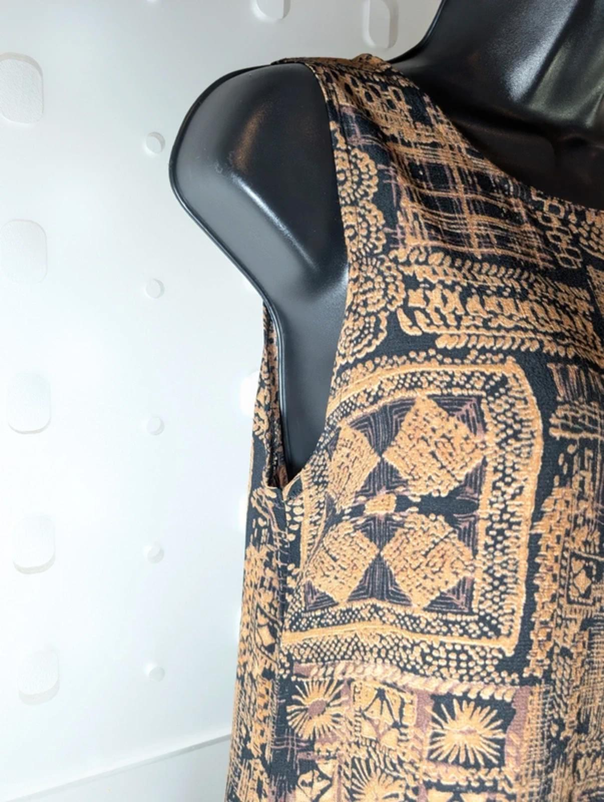 Instinct Vintage 90s Block Print Maxi Dress | Viscose | S