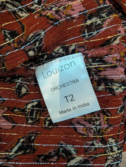 Louizon Boho Midi Dress Metallic Thread Size 2 UK10–12 NWT