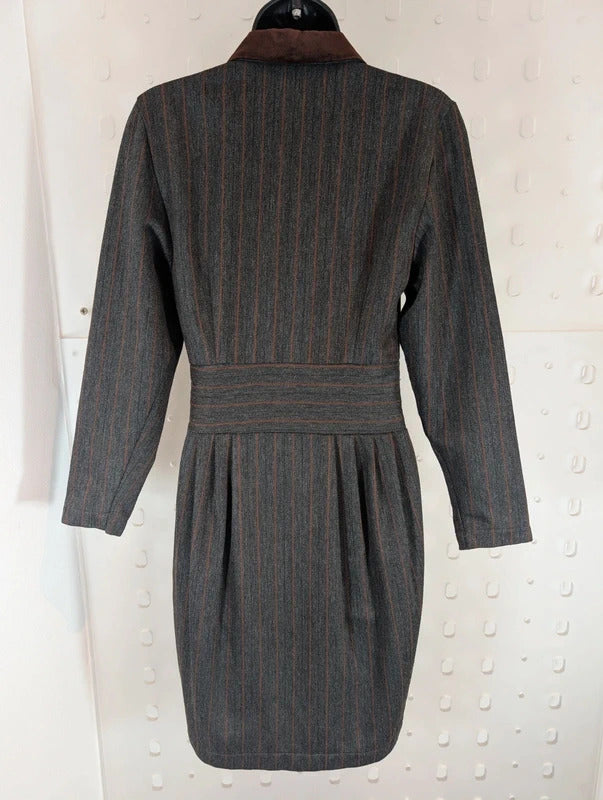 Vintage Natascia Charcoal Brown Velvet Heritage Dress