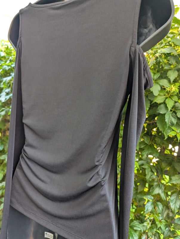 ASOS Asymmetric Cut Out Top Black UK10 NWT