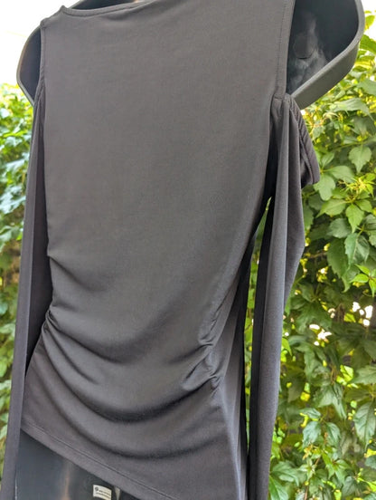 ASOS Asymmetric Cut Out Top Black UK10 NWT