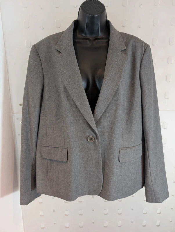 Jaeger Grey Tailored Boxy Jacket UK18