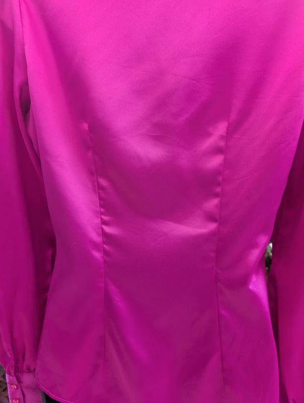 Hawes & Curtis Pussy Bow Blouse Fuchsia Pink UK8