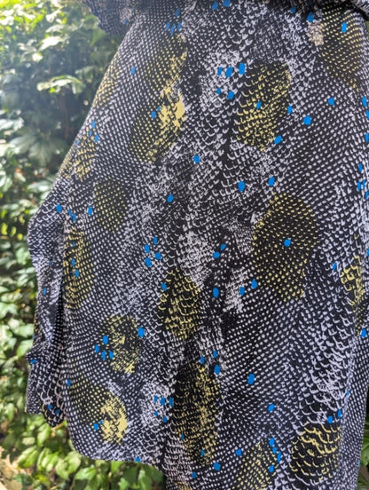 & Other Stories Snake Print Dress Green Blue EU38