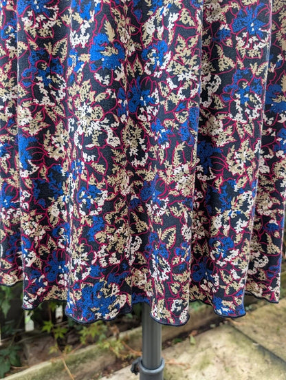 Jigsaw Ruched Batwing Maxi Dress Purple Print M UK10/12