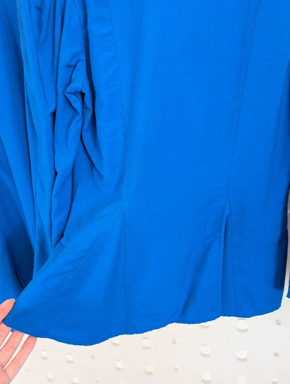 Vintage 80s Berkertex Occasions Electric Blue Peplum Skirt Suit UK8/10