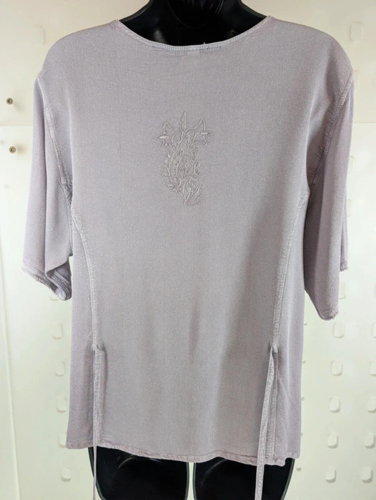 Alexara vintage lilac embroidered boho blouse size M