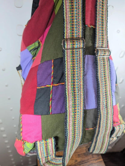 Boho Patchwork Backpack Festival Travel Rucksack Multicoloured