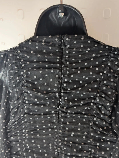 ZARA Black Polka Dot Bodycon Dress – Size Small (best for UK 6)
