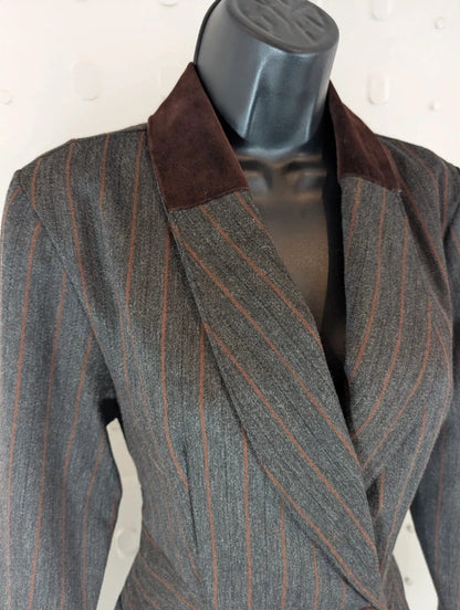 Vintage Natascia Charcoal Brown Velvet Heritage Dress