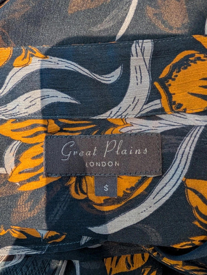 Great Plains sheer floral frill blouse – Size S