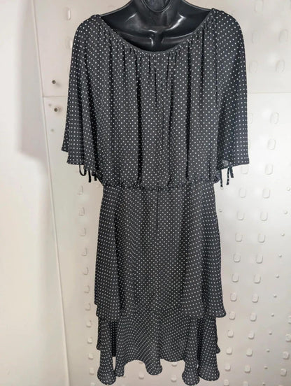 Joseph Ribkoff Polka Dot Dress UK10 Floaty Layered Occasion