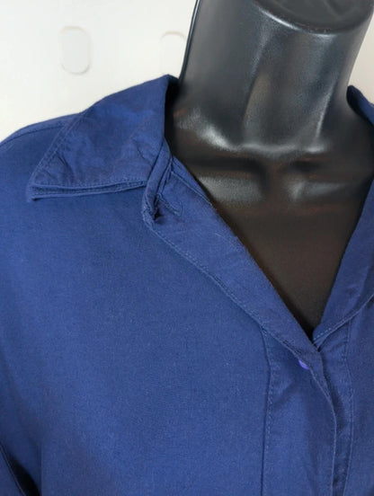 Vintage Maggie Lawrence Sport Blue Shirt Medium Rayon Button Through