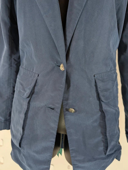 Levi’s Navy Modal Longline Jacket Silver Button Utility Style Medium